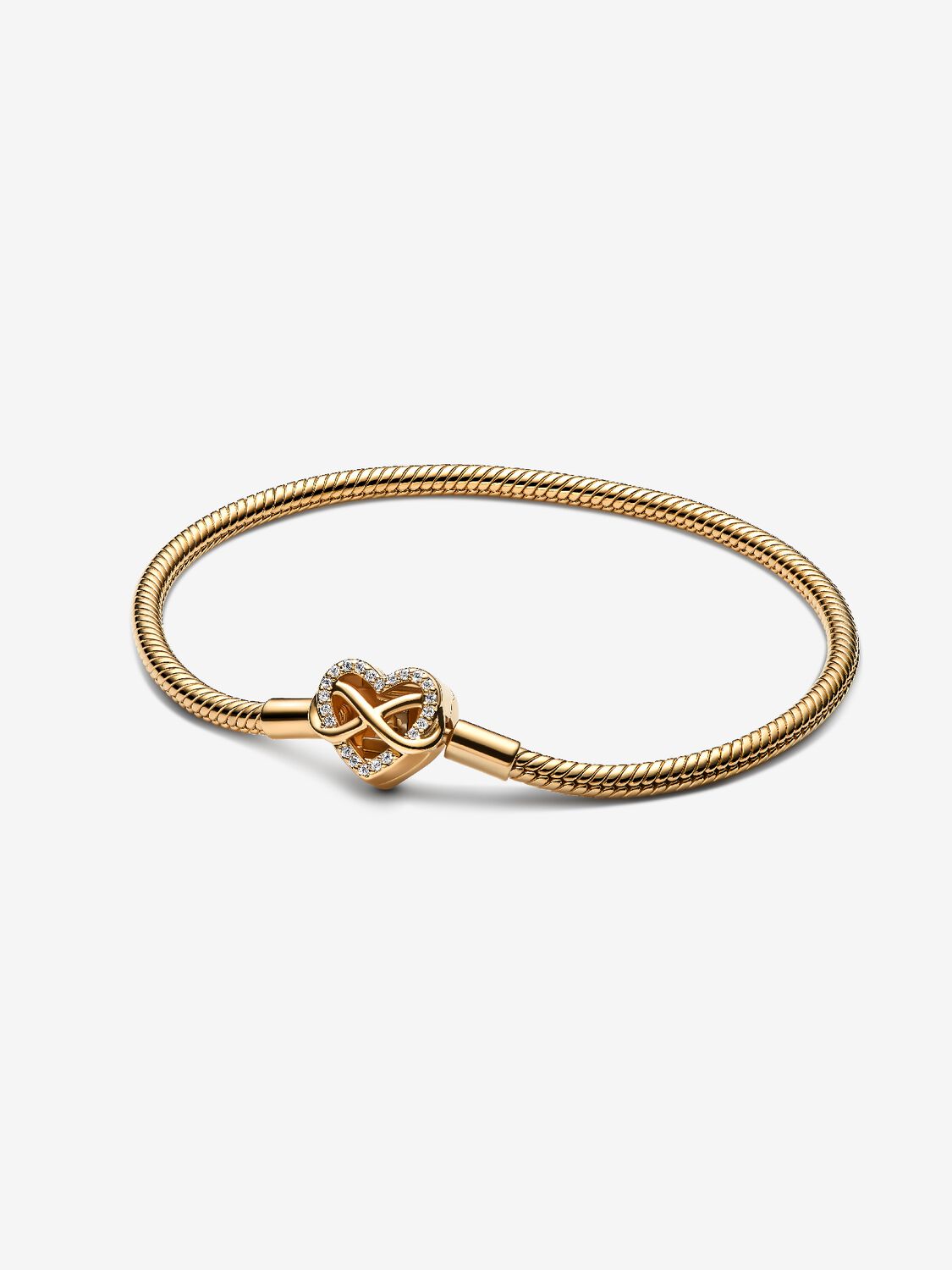 Schlangen-Gliederarmband mit Funklendem Unendlichkeits-Herzverschluss Hauptbild
