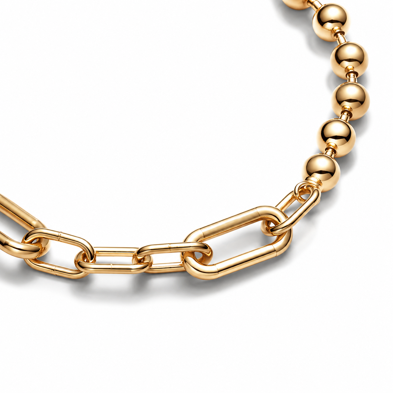 Gliederkettenarmband Metallperlen Vergoldet Zweitbild