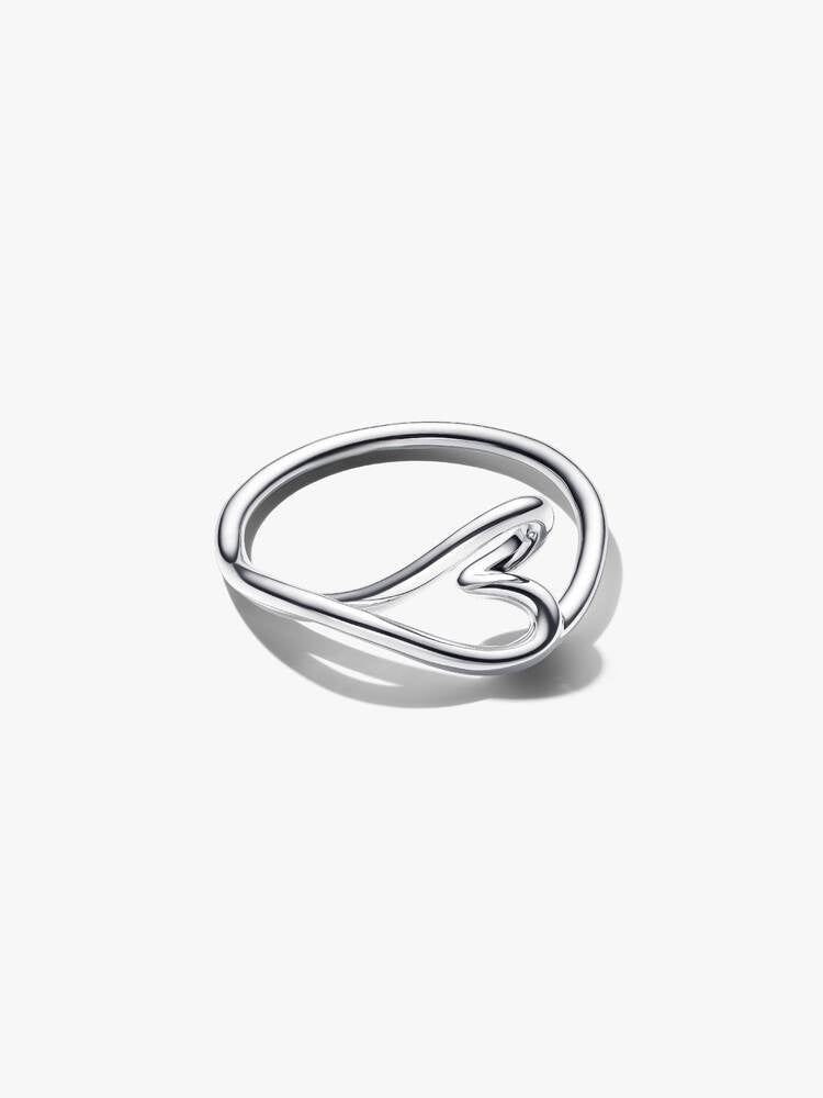 Organisch Geformtes Herz Kleiner Ring Sterling-Silber Zweitbild