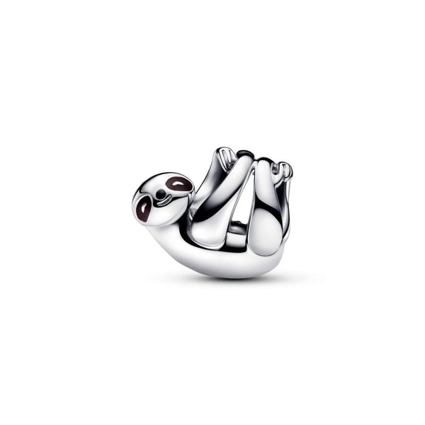 Charm Hängendes Faultier Emaille Silber