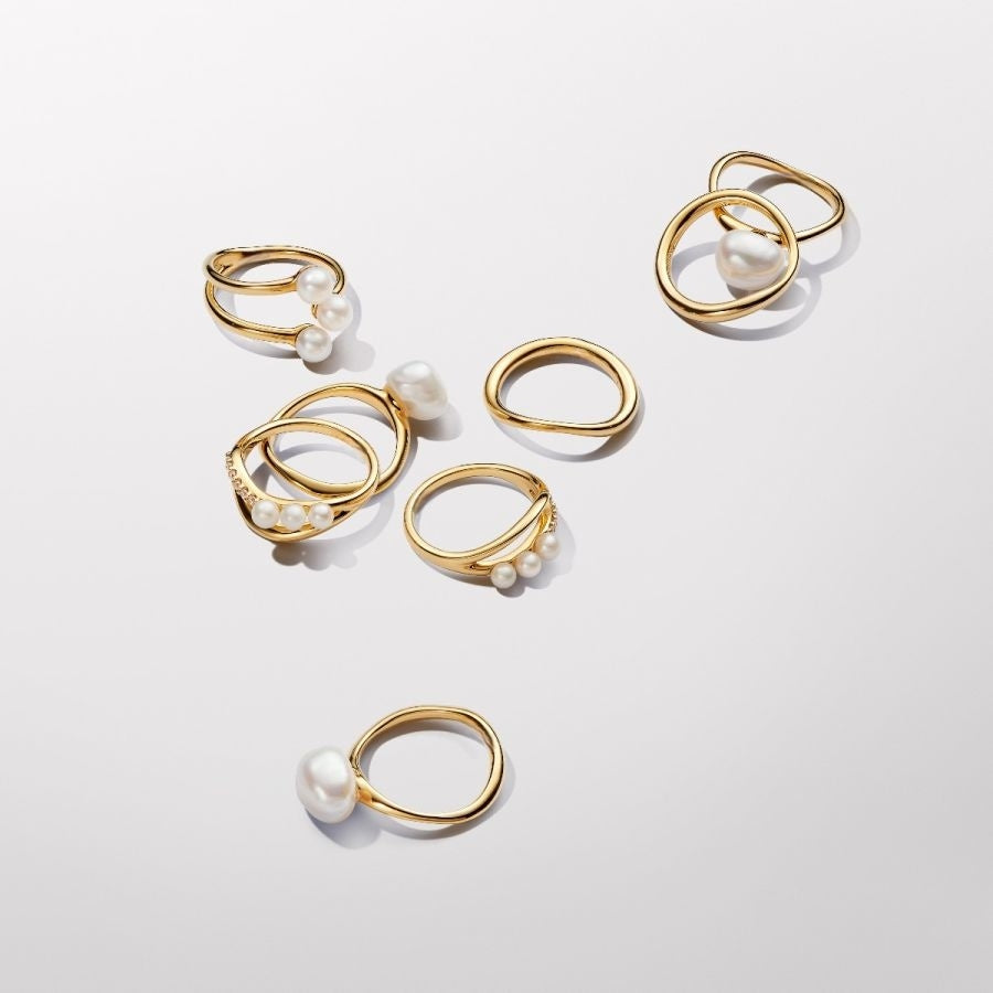 Essence Ring Perlen und Pavé Vergoldet