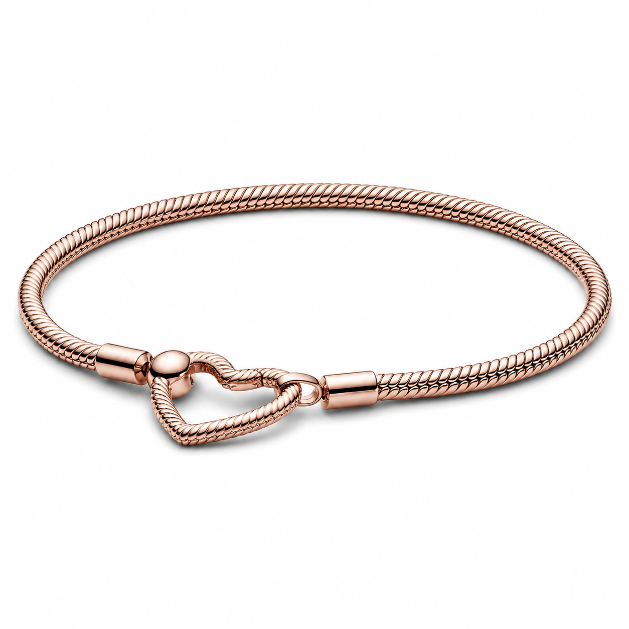 Schlangen-Gliederarmband Moments Herzverschluss 14k Roségold Hauptbild