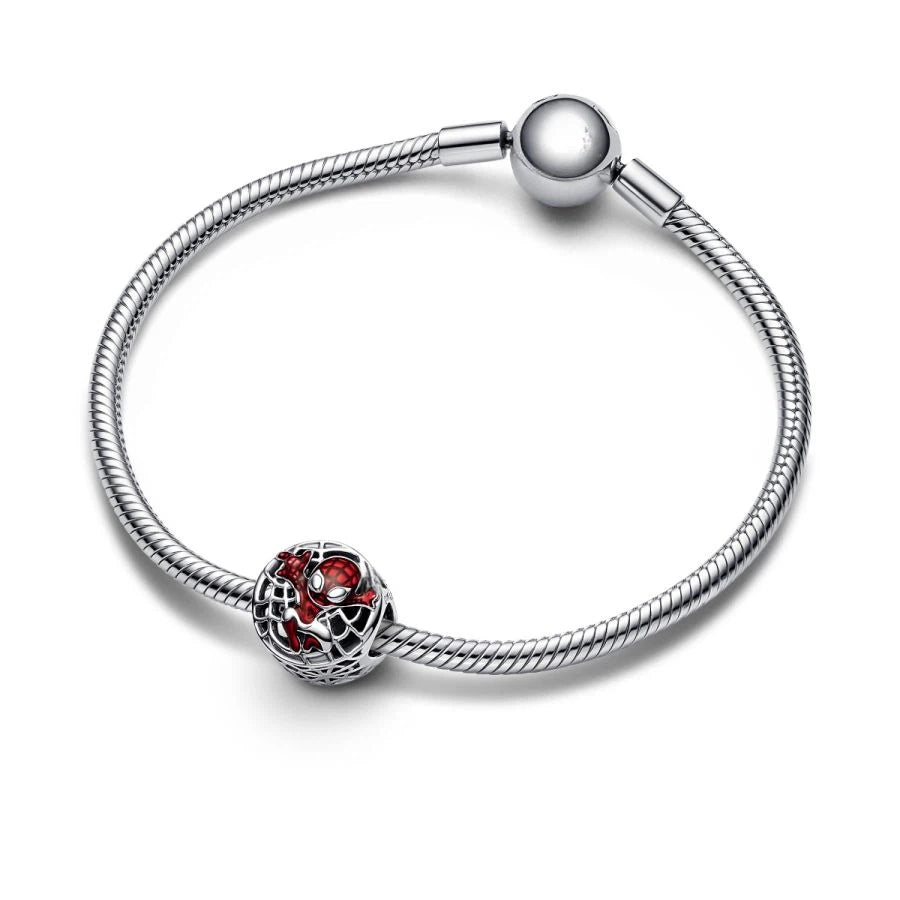 Charm Spider-Man Lebhafte Stadt Sterling-Silber