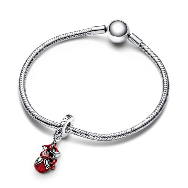 Charm-Anhänger Hängender Spider-Man Sterling-Silber