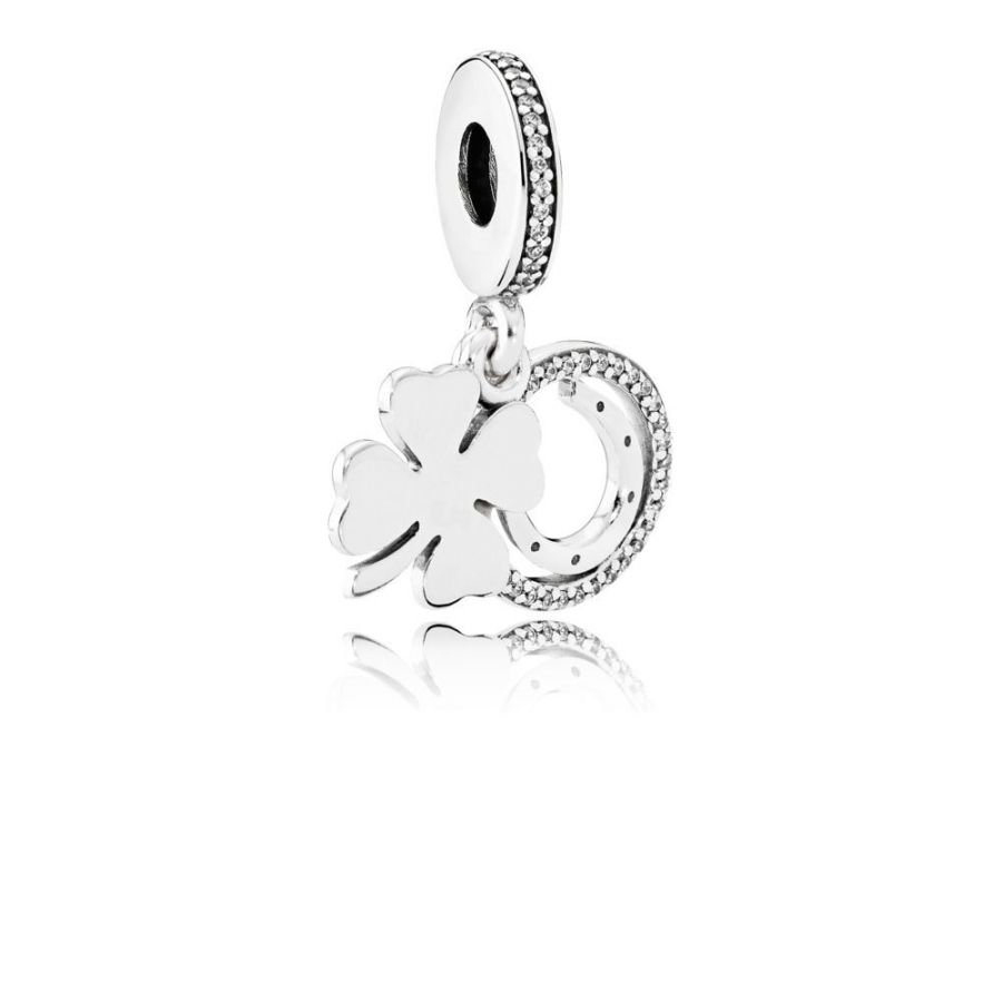 Charm-Anhänger Kleeblatt Sterling Silber Hauptbild