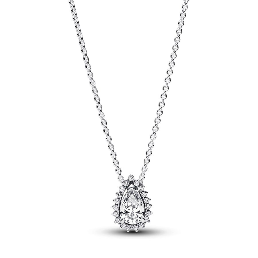 392832C01 Collier-Halskette Funkelnde Birnen-Kranz Zirkonia Silber Hauptbild