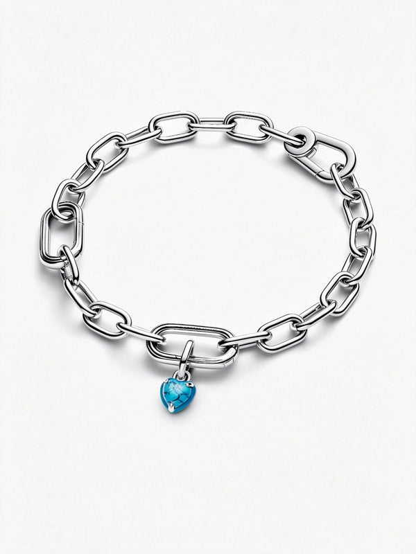 Türkisfarbenes Herz Mini-Charm-Anhänger Sterling-Silber