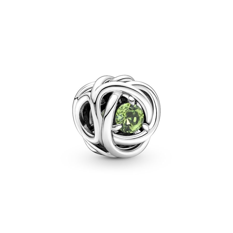 Charm August Geburtsstein Frühlingsgrüner Ewigkeitskreis Silber Hauptbild