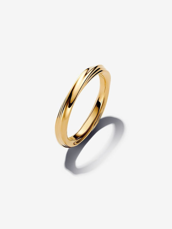 Verdrehter Ring 14 Karat Vergoldung
