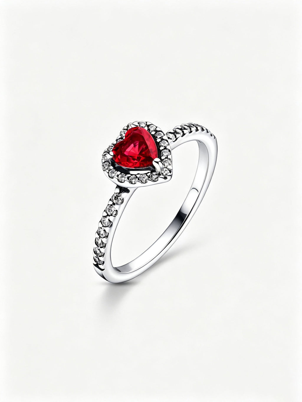 Ausgeprägtes Rotes Herz Ring