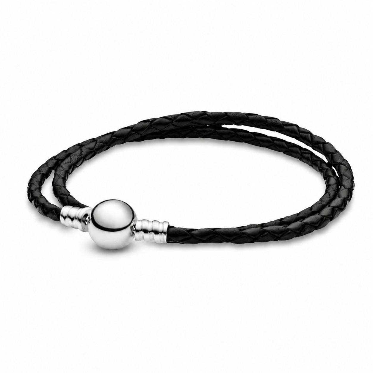 Lederarmband Moments Zweifach Gewickelt Silber Hauptbild