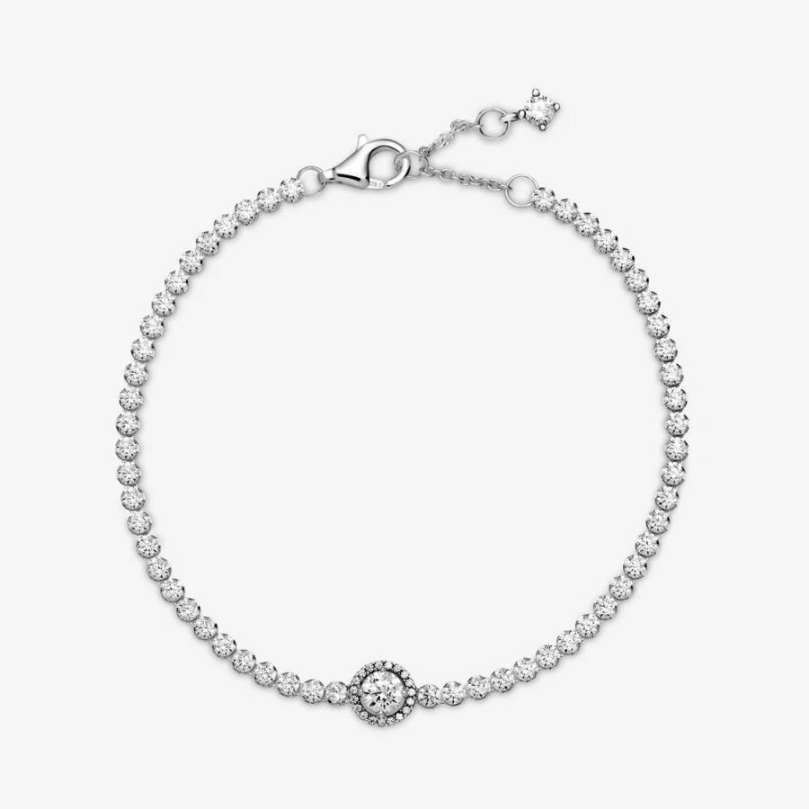 Tennisarmband Funkelnder Kranz Sterling-Silber