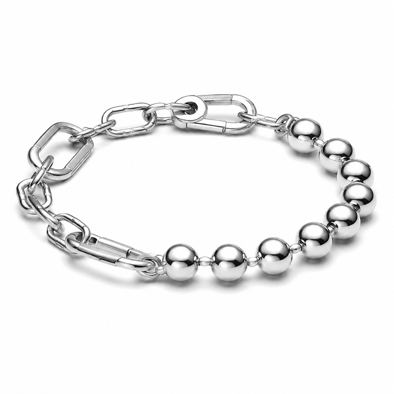 Gliederkettenarmband Metallperlen Sterling-Silber Hauptbild