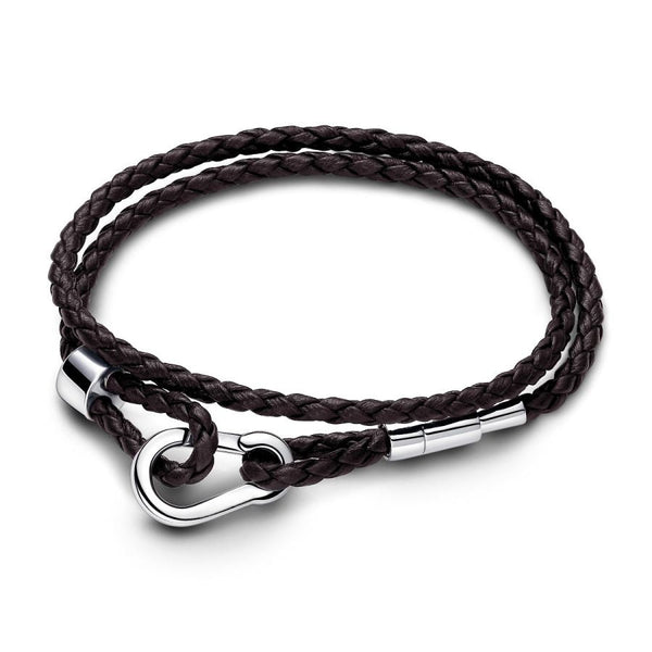 Armband Geflochtenes Leder Braun
