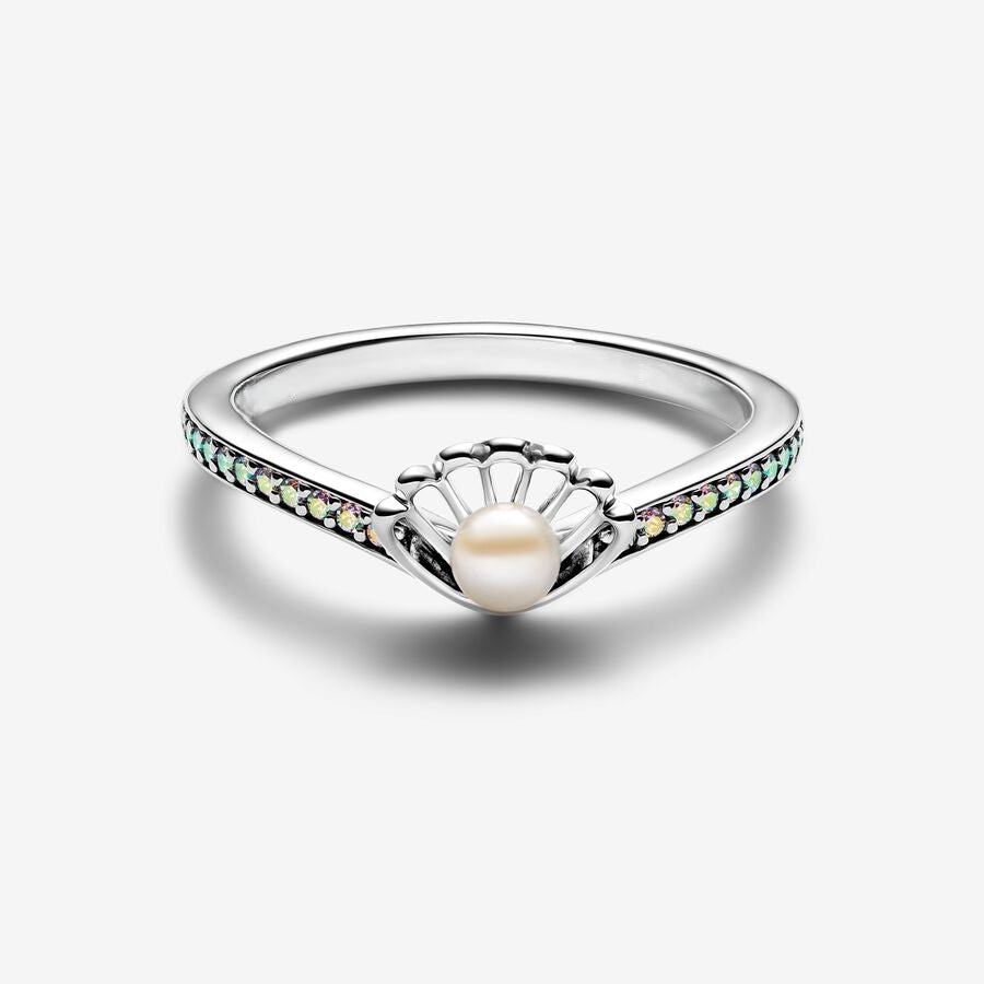 Prinzessin Arielle Muschel Behandelte Süßwasserzuchtperle Ring