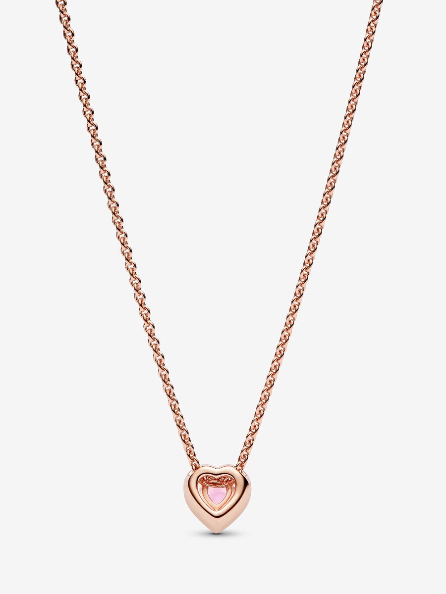 Rosafarbenes Herz Collier 14 Karat rosévergoldet Hauptbild