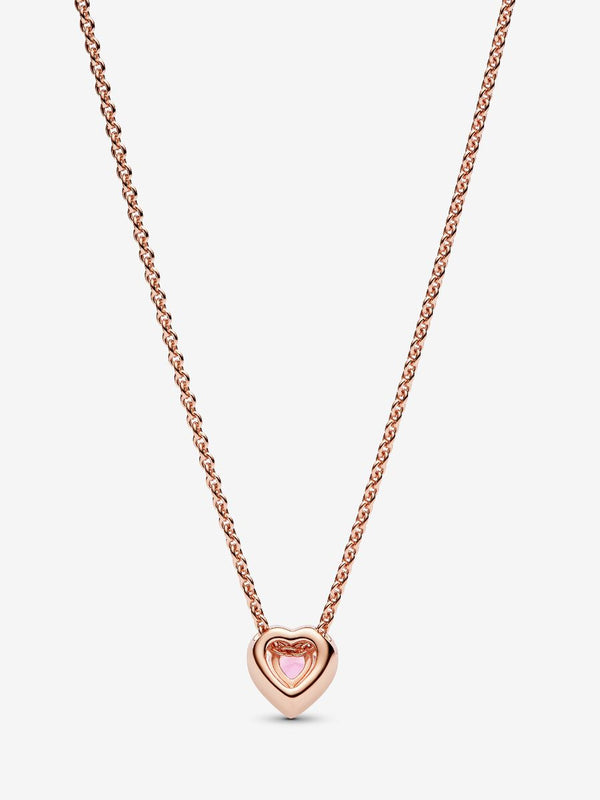 Rosafarbenes Herz Collier 14 Karat rosévergoldet