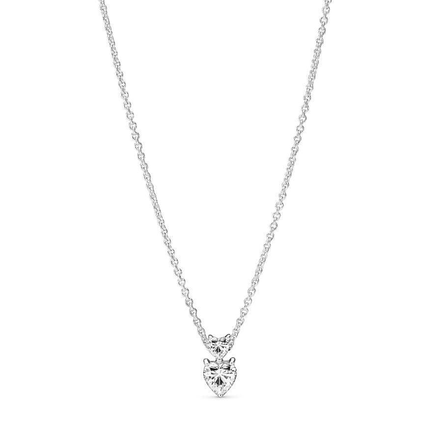 391229C01 Halskette mit Anhänger Doppelherz Sterling-Silber 45 cm