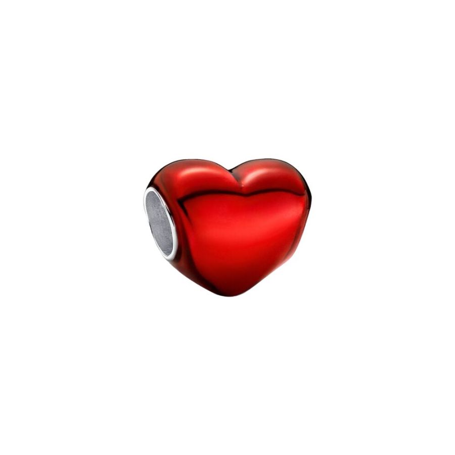 Charm Rotes Metallic-Herz Sterling-Silber Hauptbild