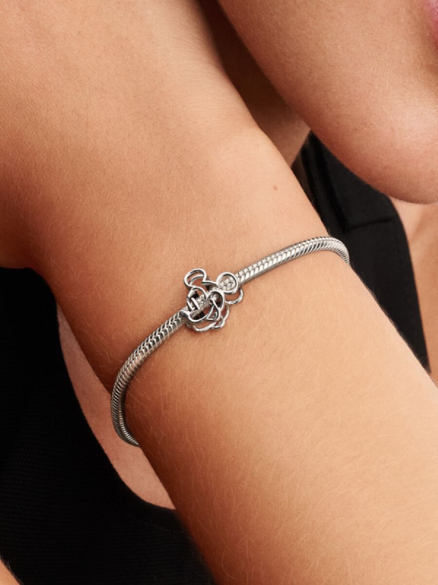 Micky Maus Offen gearbeitetes Charm Sterling-Silber Zweitbild