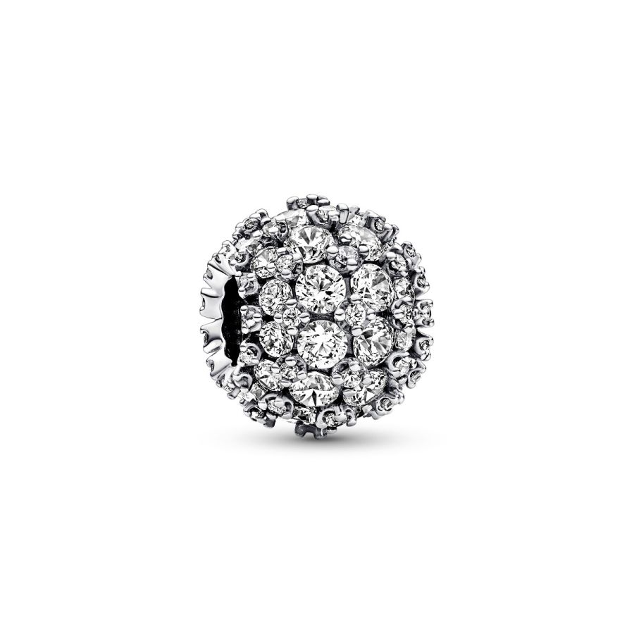 Charm Funkelndes Rundes Pavé Zirkonia Sterling-Silber Hauptbild