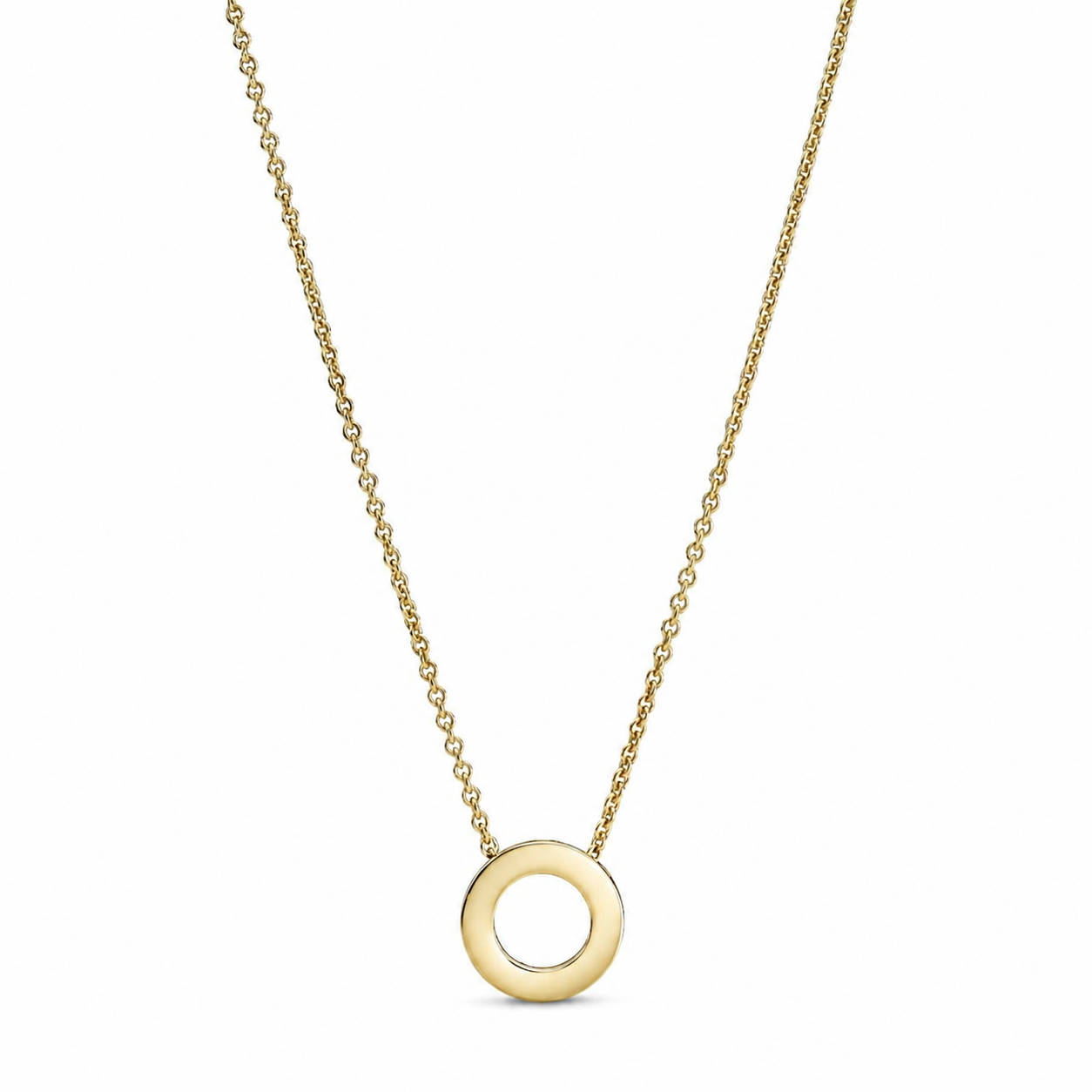 367436C01 Halskette Anhänger Logo Pavé-Kreis 14k Gold Plattiert Zweitbild