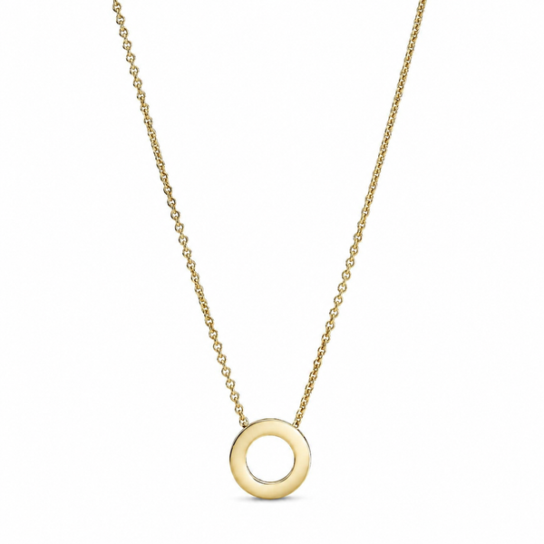 367436C01 Halskette Anhänger Logo Pavé-Kreis 14k Gold Plattiert
