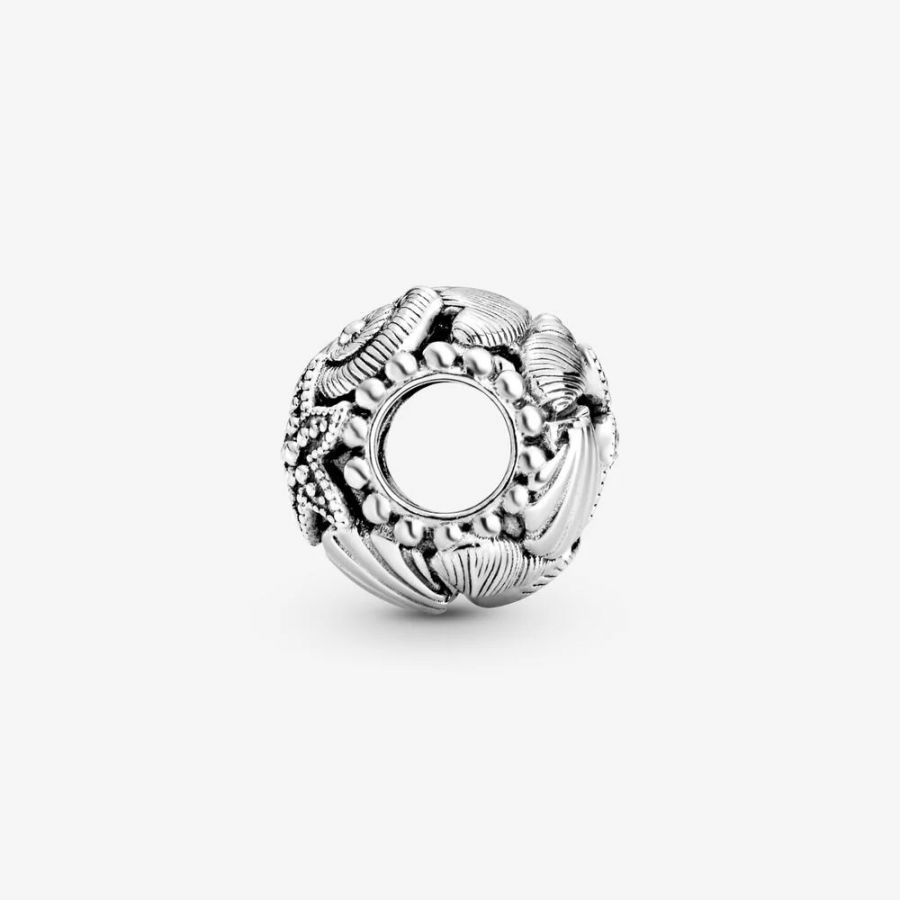 Charm Offen Seestern  Muschel Herzen Sterling-Silber Zweitbild