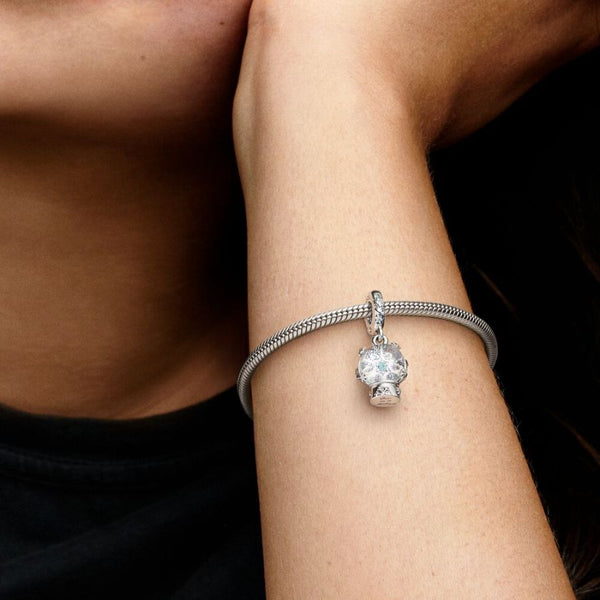 Charm-Anhänger Schneeflocke Schneekugel Sterling-Silber