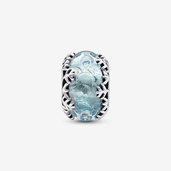 Charm Murano Winterblaue Schneeflocke Sterling-Silber