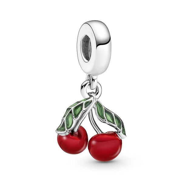 Charm-Anhänger Asymmetrische Kirsche Sterling-Silber