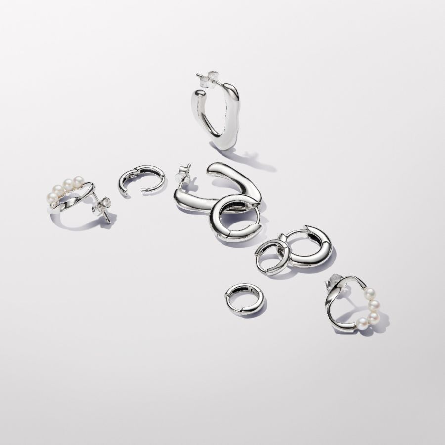 Essence Ohrringe Offene V-Form Silber