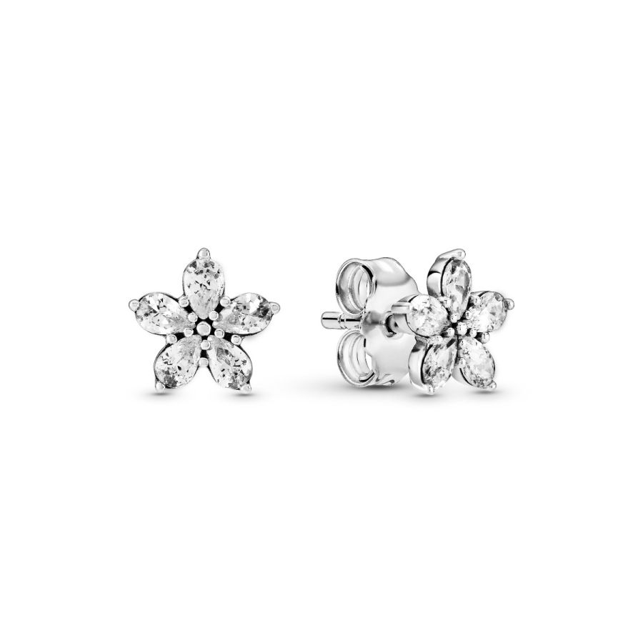 Ohrstecker Ohrringe Funkelnde Schneeflocke Sterling-Silber Hauptbild