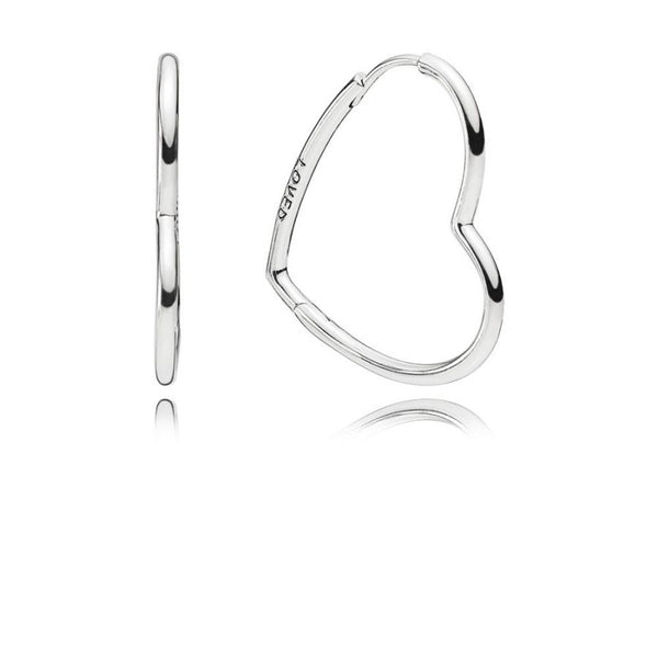 Ohrringe Creolen Asymmetric Hearts of Love Sterling-Silber