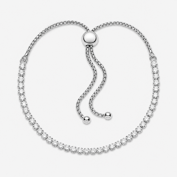 Schiebe-Tennisarmband Funkelnd Sterling-Silber