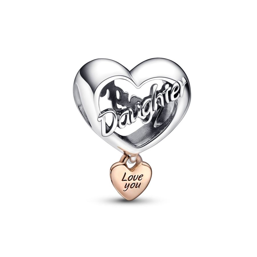 Charm Love You Daughter Herz Silber Roségold Hauptbild