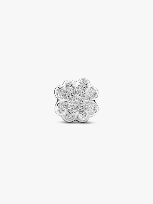 Strukturiertes Kleeblatt Mini-Charm Sterling-Silber