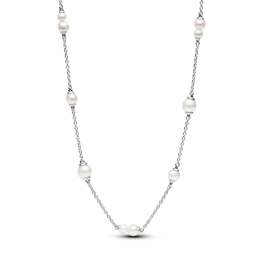 393175C01 Halskette mit Süßwasserzuchtperlen Silber