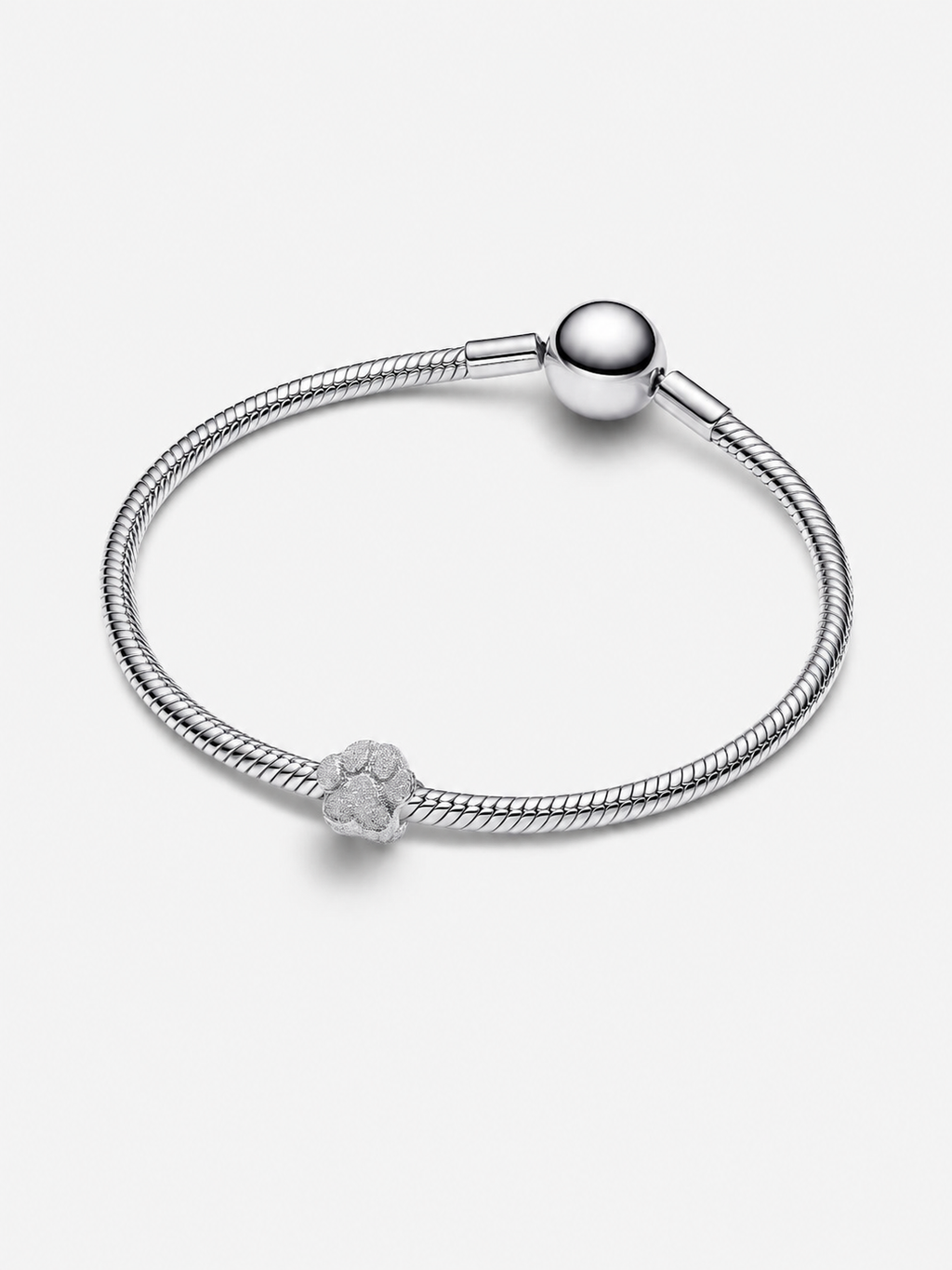 Strukturierte Pfote Mini-Charm Sterling-Silber