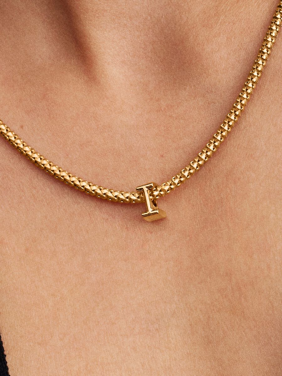 Buchstabe I Alphabet -Mini-Charm 14 Karat Vergoldung Zweitbild