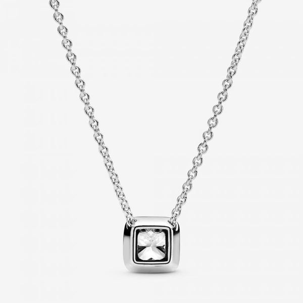 396241CZ Kette mit Anhänger Quadratischer Funkelnder Strahlenkranz