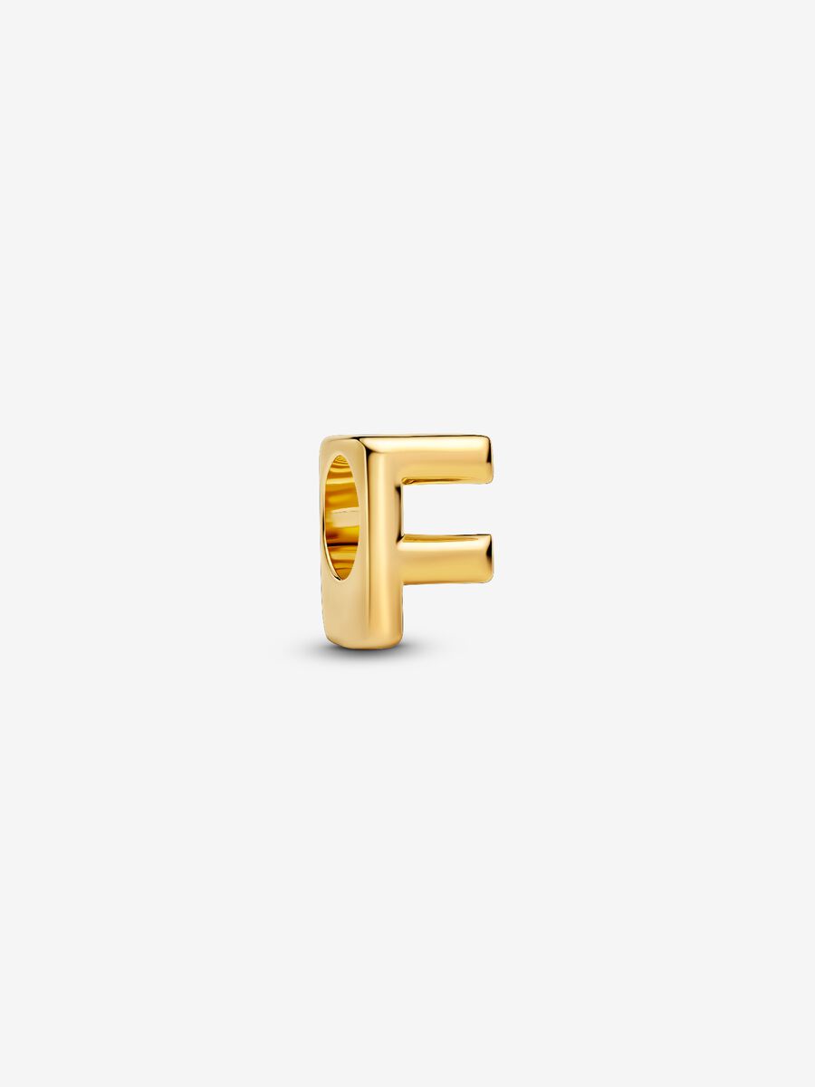 Buchstabe F Alphabet-Mini-Charm 14 Karat Vergoldung