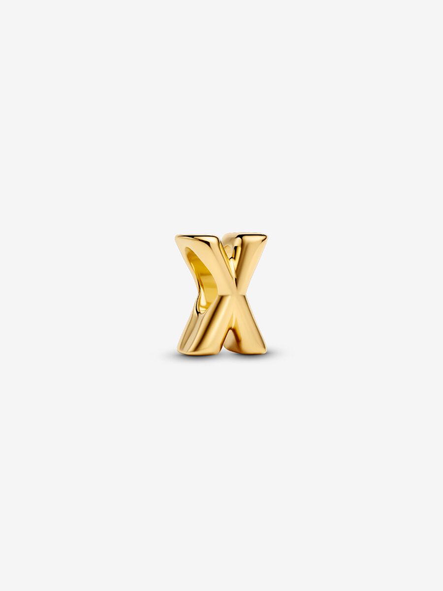 Buchstabe X Alphabet-Mini-Charm 14 Karat Vergoldung