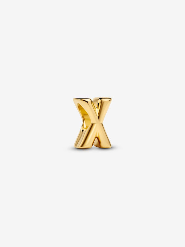 Buchstabe X Alphabet-Mini-Charm 14 Karat Vergoldung