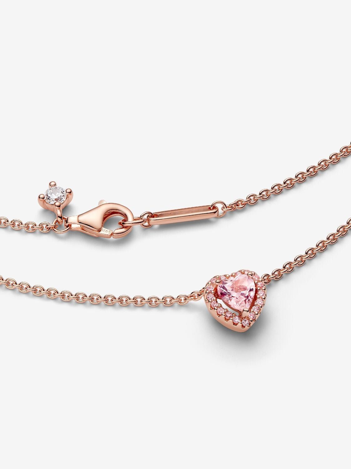 Rosafarbenes Herz Collier 14 Karat rosévergoldet Zweitbild