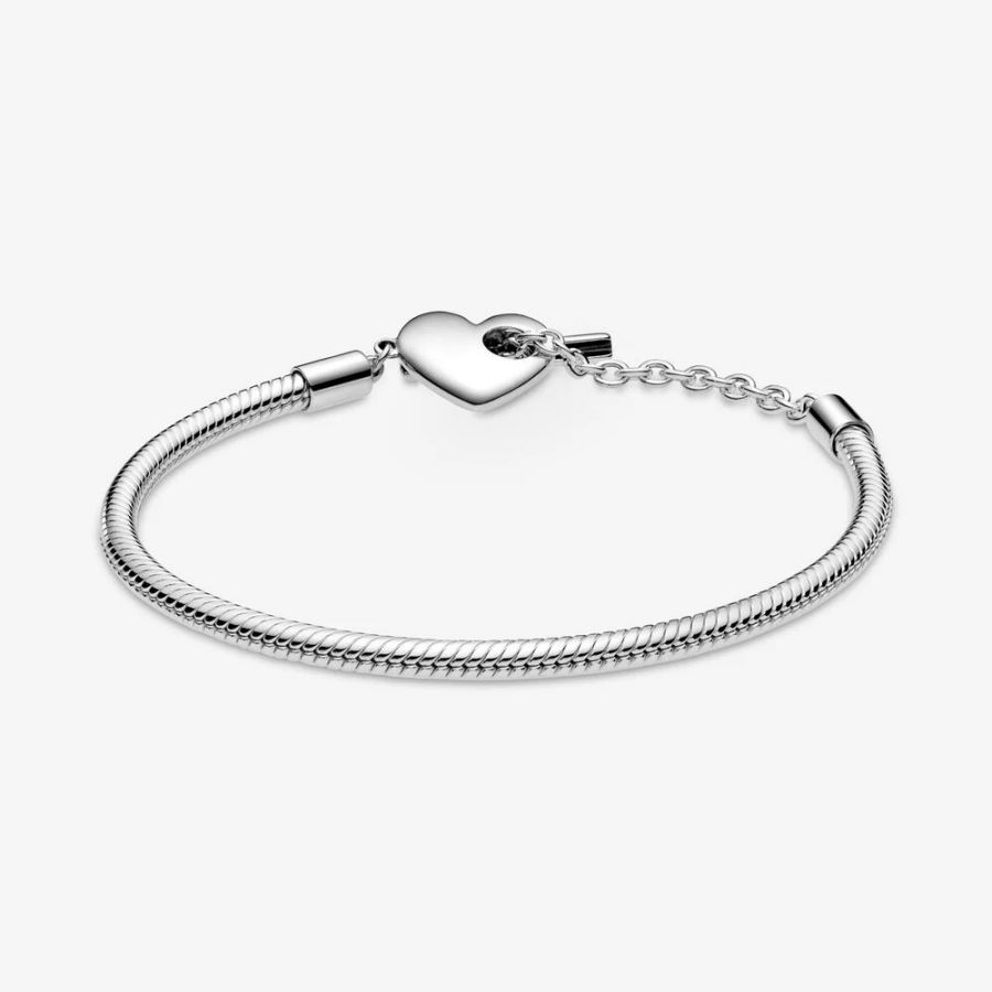Schlangen-Gliederarmband Moments Herz T-Verschluss