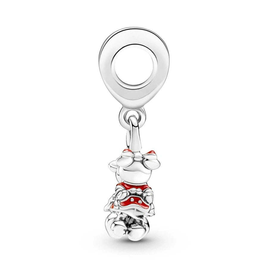 Charm-Anhänger Micky Maus und Minnie Maus Kuss Silber