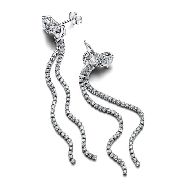 Ohrringe Tropfen Pavé-Schleife Zirkonia Silber