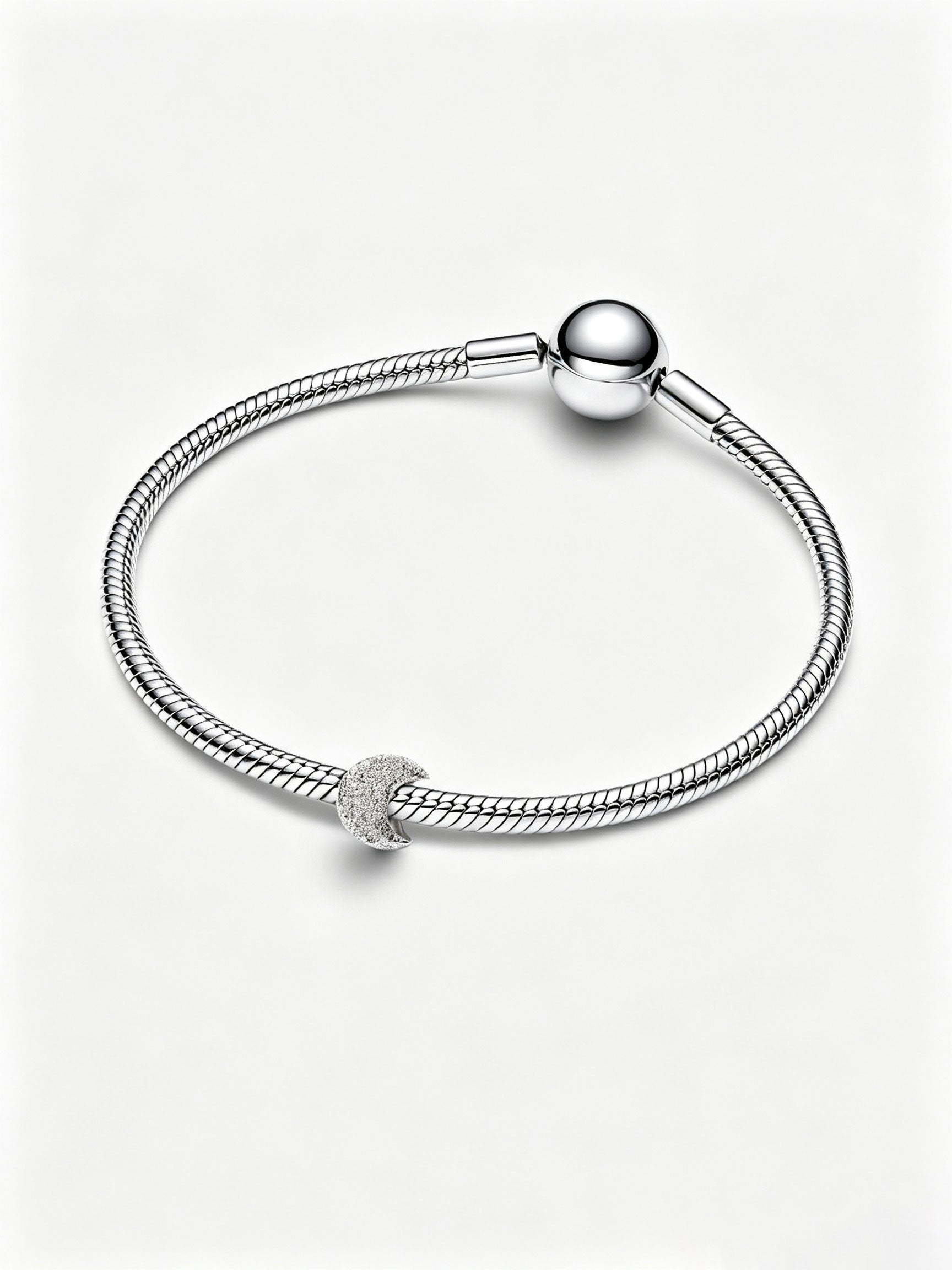 Strukturierter Mond Mini-Charm Sterling-Silber