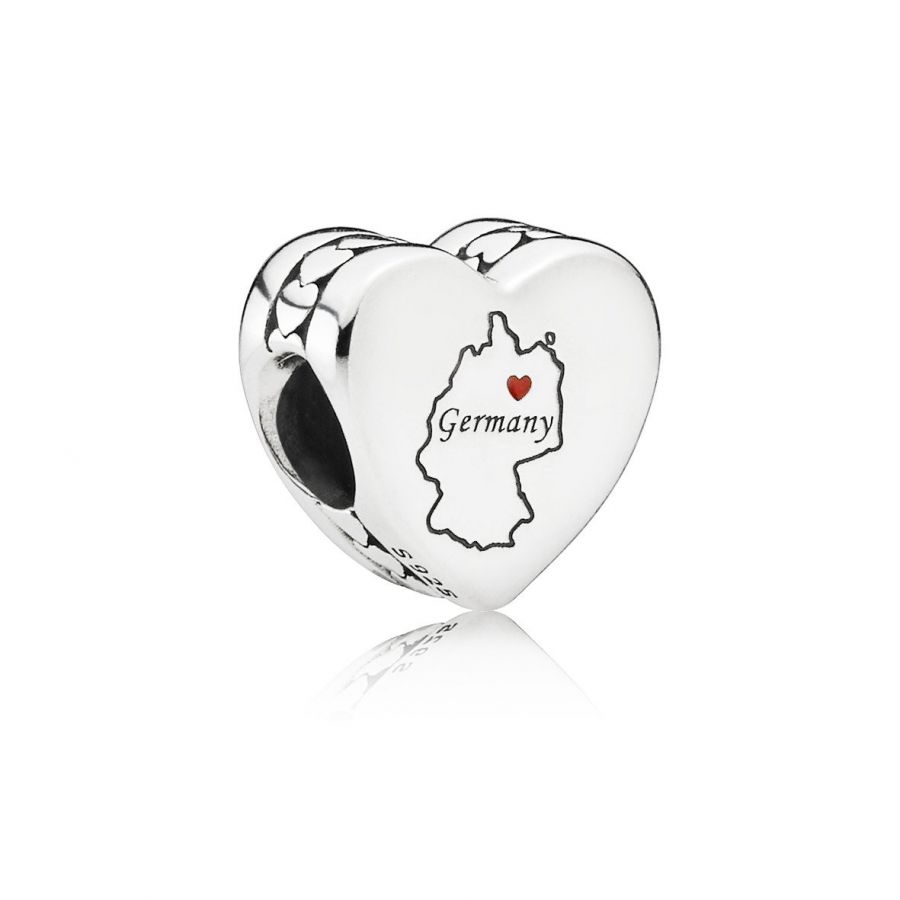 Länder-Charm Germany Sterling-Silber Rot